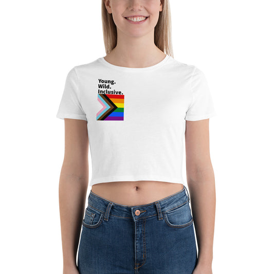 Young, Wild, Inclusive Crop Tee White