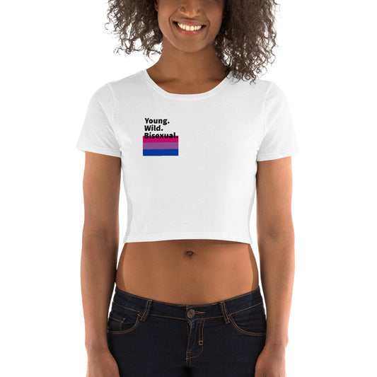Young, Wild, Bisexual Crop Tee White